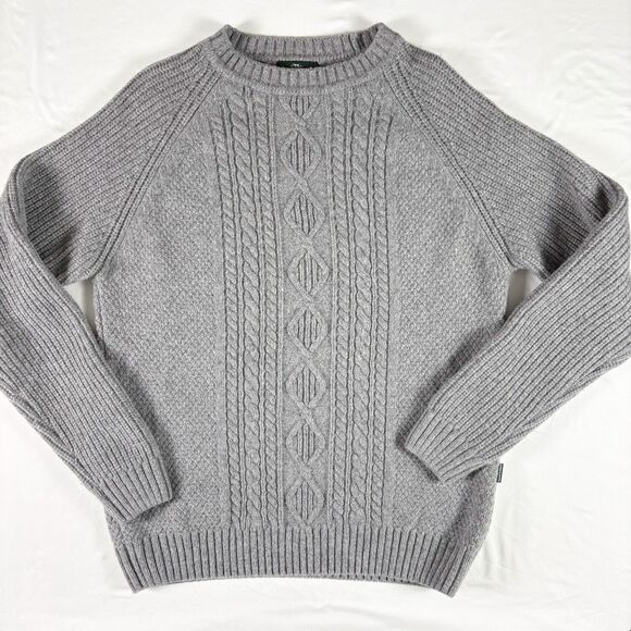 Rodd &‎ Gunn Cable Sweater Wool Mens L Fisherman Aran Outdoor Rustic Preppy Dad - Picture 1 of 7